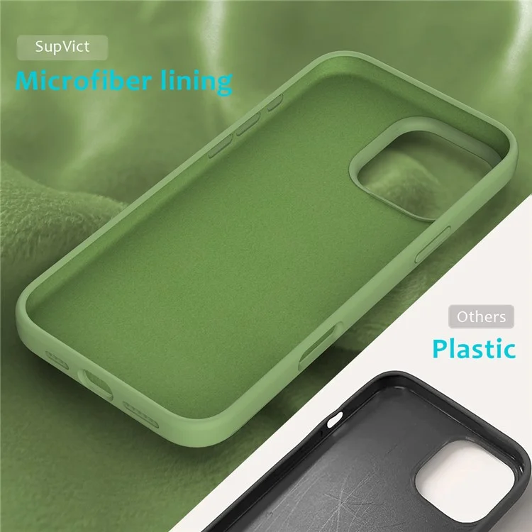 For iPhone 16 Pro Max Case Anti-Drop Liquid Silicone Soft Lining Back Phone Cover - Mint Green-Cellmalls