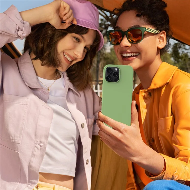 For iPhone 16 Pro Max Case Anti-Drop Liquid Silicone Soft Lining Back Phone Cover - Mint Green-Cellmalls