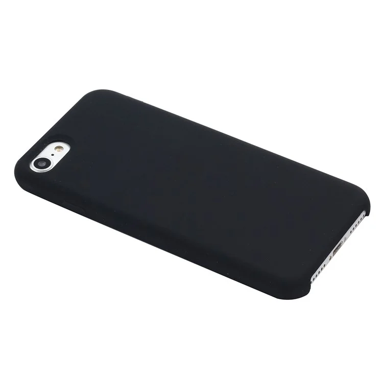 Edge Wrapped Liquid Silicone Phone Protection Case Cellphone Shell for iPhone 7/8/SE (2020)/SE (2022) - Black-Cellmalls