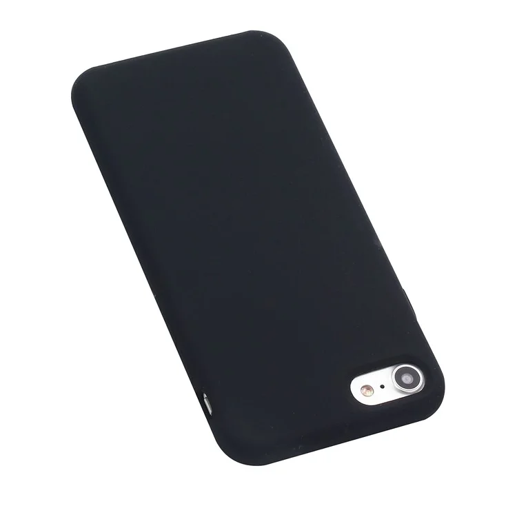 Edge Wrapped Liquid Silicone Phone Protection Case Cellphone Shell for iPhone 7/8/SE (2020)/SE (2022) - Black-Cellmalls