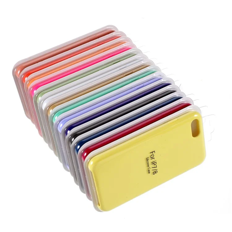 Edge Wrapped Liquid Silicone Phone Protection Case Cellphone Shell for iPhone 7/8/SE (2020)/SE (2022) - Black-Cellmalls