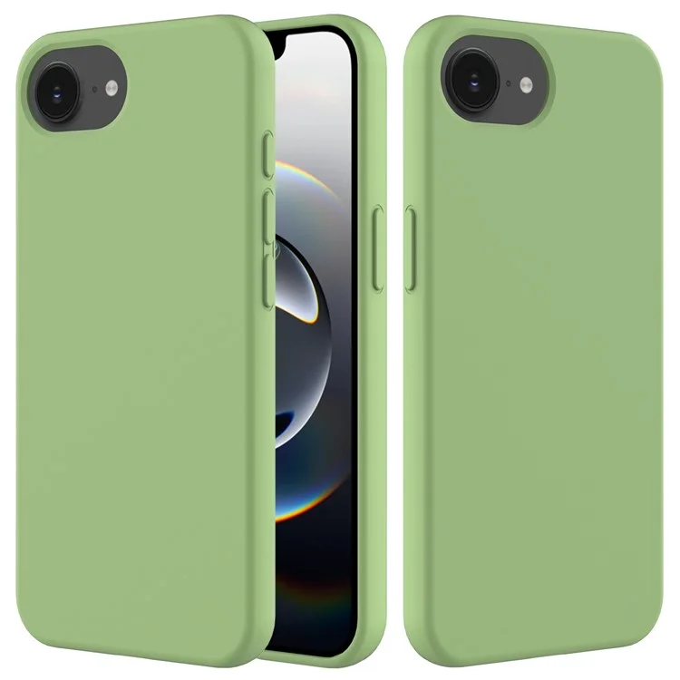 For iPhone 16e Case Drop Proof Liquid Silicone Soft Lining Back Phone Cover - Mint Green-Cellmalls