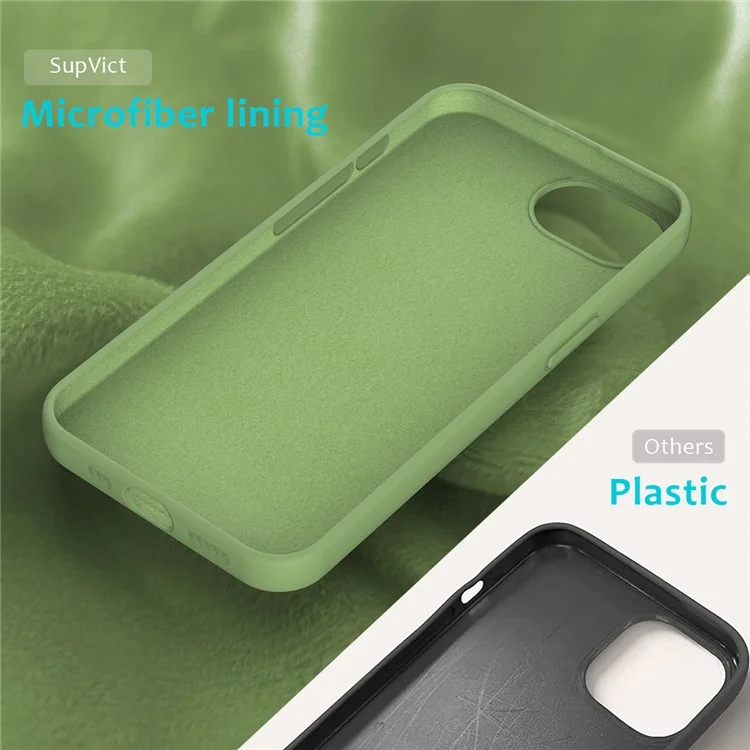 For iPhone 16e Case Drop Proof Liquid Silicone Soft Lining Back Phone Cover - Mint Green-Cellmalls