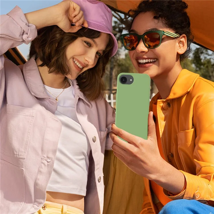 For iPhone 16e Case Drop Proof Liquid Silicone Soft Lining Back Phone Cover - Mint Green-Cellmalls