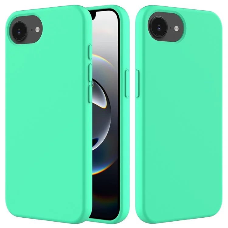 For iPhone 16e Case Drop Proof Liquid Silicone Soft Lining Back Phone Cover - Mint Green-Cellmalls