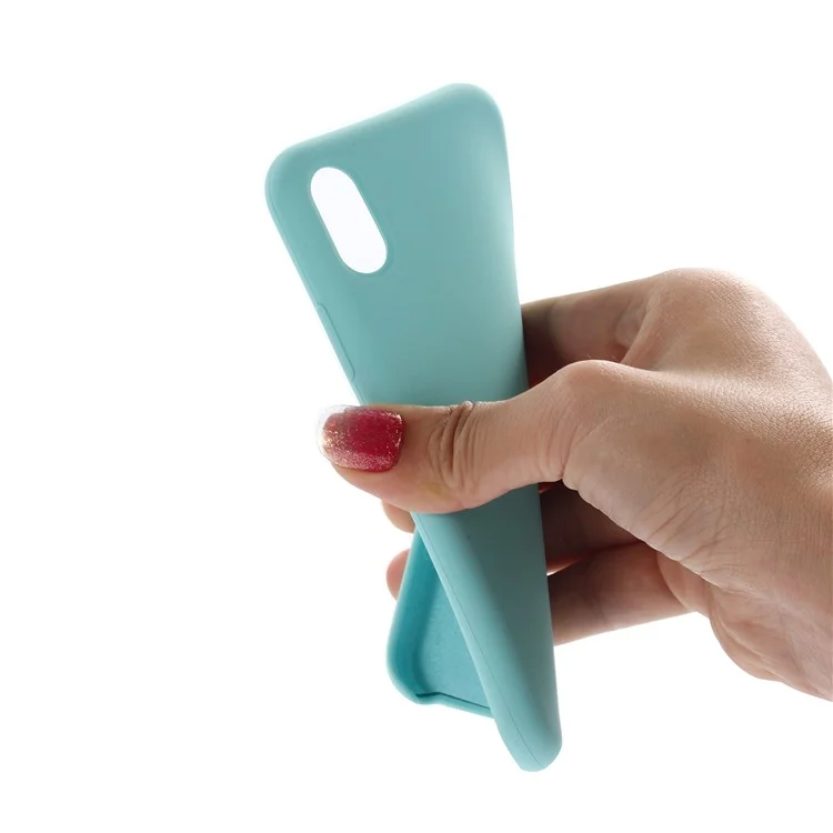 Edge Wrapped Liquid Silicone Mobile Case for iPhone XR 6.1 inch - Blue-Cellmalls