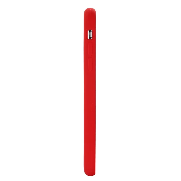 For iPhone XS 5.8 inch Good Protection Anti-scratch Edge Wrapped Liquid Silicone Case Soft Smartphone Cover Shell - Red-Cellmalls