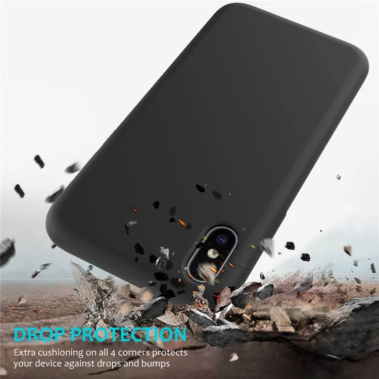 Edge Wrapped Liquid Silicone Case for iPhone XS Max 6.5 inch - Black-Cellmalls