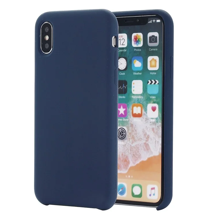 Edge Wrapped Liquid Silicone Case for iPhone XS Max 6.5 inch - Black-Cellmalls