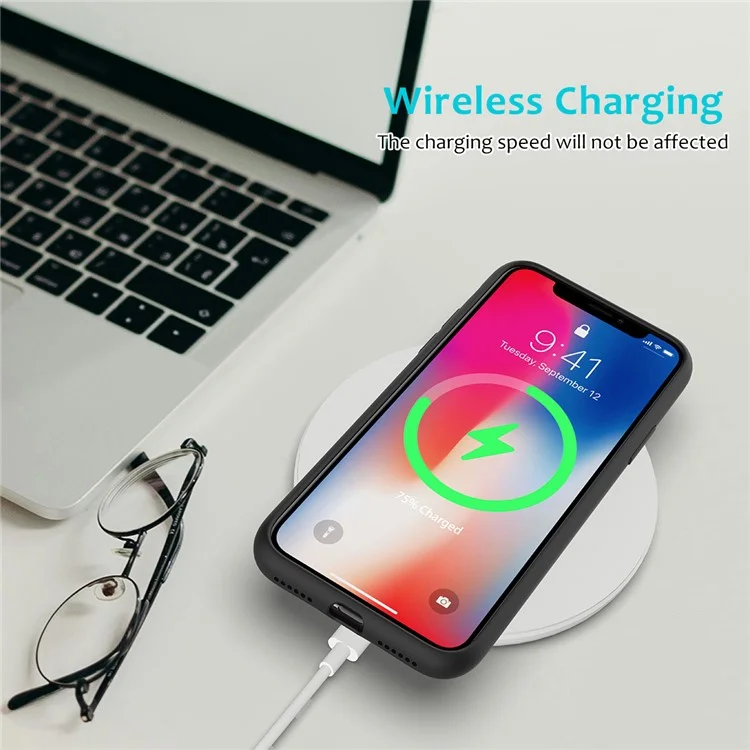 Edge Wrapped Liquid Silicone Case for iPhone XS Max 6.5 inch - Black-Cellmalls