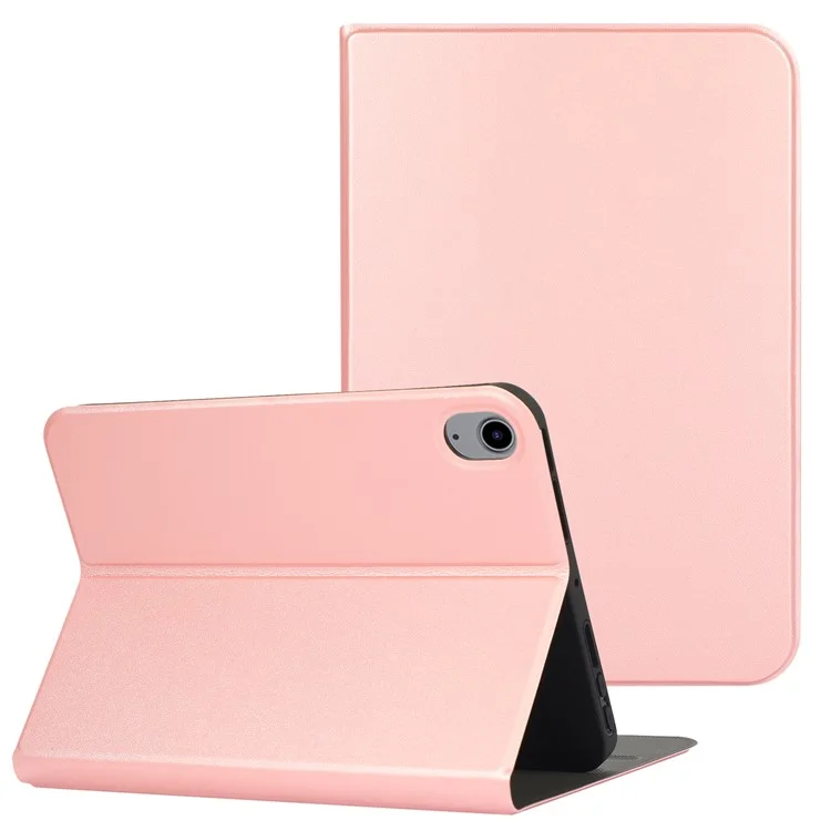 Anti-Scratch Solid Color PU Leather Protective Folio Case Cover with Stand for Apple iPad mini (2024) / mini (2021) / mini 6 - Rose Gold-Cellmalls