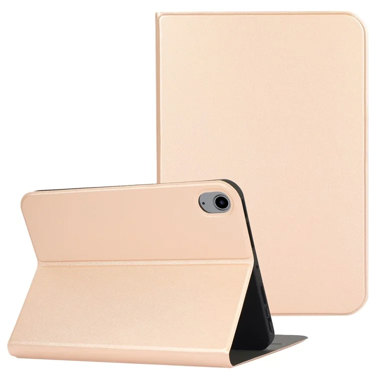 Anti-Scratch Solid Color PU Leather Protective Folio Case Cover with Stand for Apple iPad mini (2024) / mini (2021) / mini 6 - Rose Gold-Cellmalls