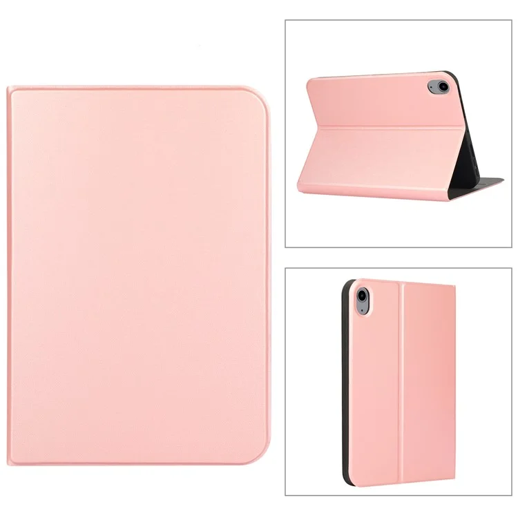 Anti-Scratch Solid Color PU Leather Protective Folio Case Cover with Stand for Apple iPad mini (2024) / mini (2021) / mini 6 - Rose Gold-Cellmalls