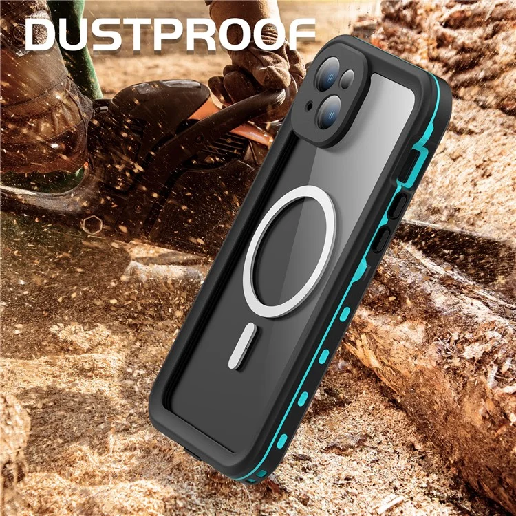 REDPEPPER Dot+ Series For iPhone 15 Phone Case Compatible with MagSafe IP68 Waterproof Clear Phone Cover - Blue-Cellmalls