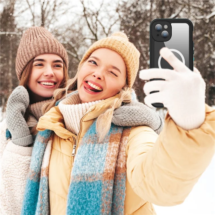 REDPEPPER Dot+ Series For iPhone 15 Plus Phone Case Compatible with MagSafe IP68 Waterproof Clear Phone Cover - Blue-Cellmalls