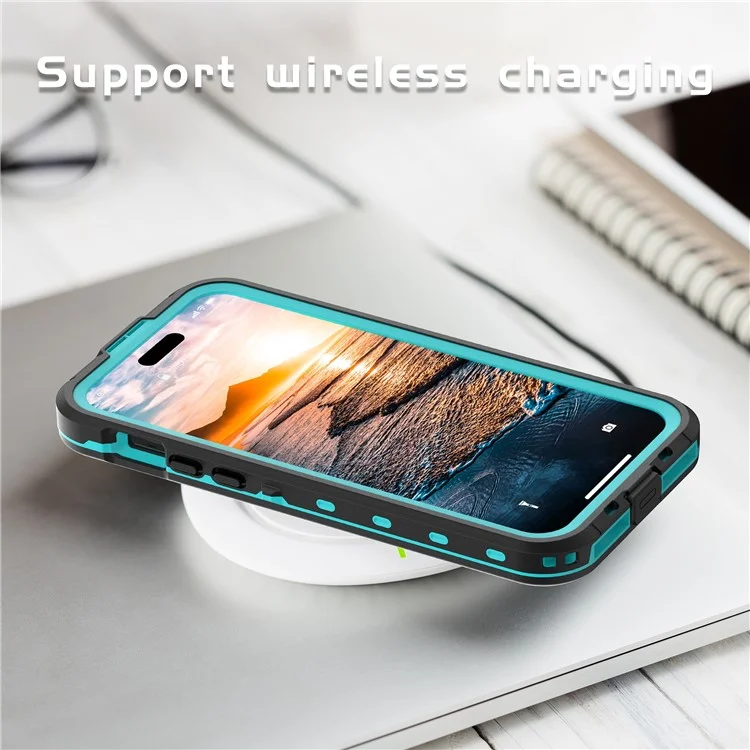 REDPEPPER Dot+ Series For iPhone 15 Plus Phone Case Compatible with MagSafe IP68 Waterproof Clear Phone Cover - Blue-Cellmalls