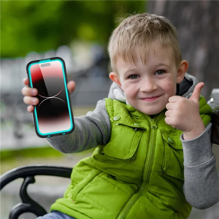 REDPEPPER Dot+ Series For iPhone 15 Pro Phone Case Compatible with MagSafe IP68 Waterproof Clear Phone Cover - Blue-Cellmalls