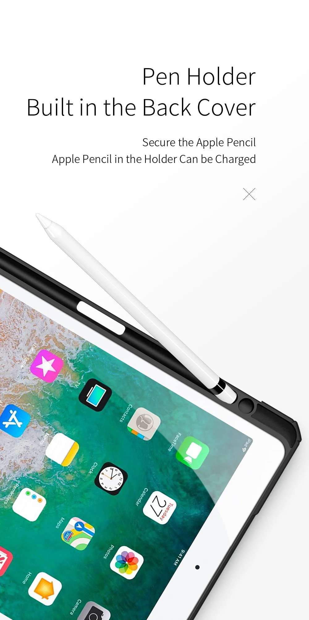 DUX DUCIS TOBY Series Tri-fold Leather Stand Tablet Case with Auto Sleep / Wake for iPad 9.7-inch (2017)/(2018) - Black-Cellmalls