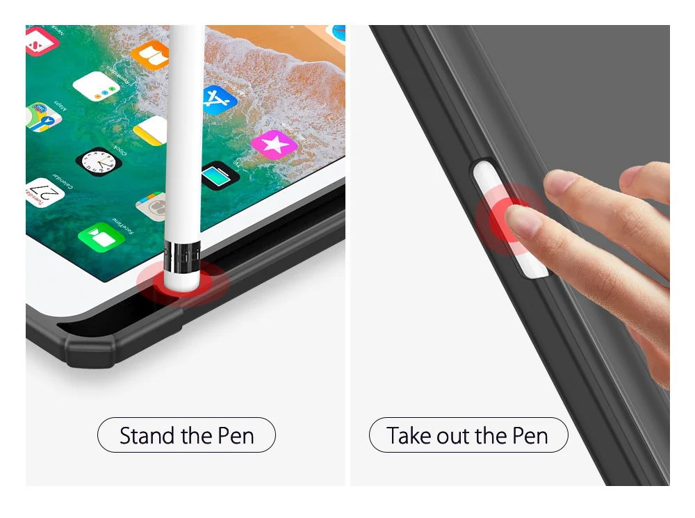 DUX DUCIS TOBY Series Tri-fold Leather Stand Tablet Case with Auto Sleep / Wake for iPad 9.7-inch (2017)/(2018) - Black-Cellmalls