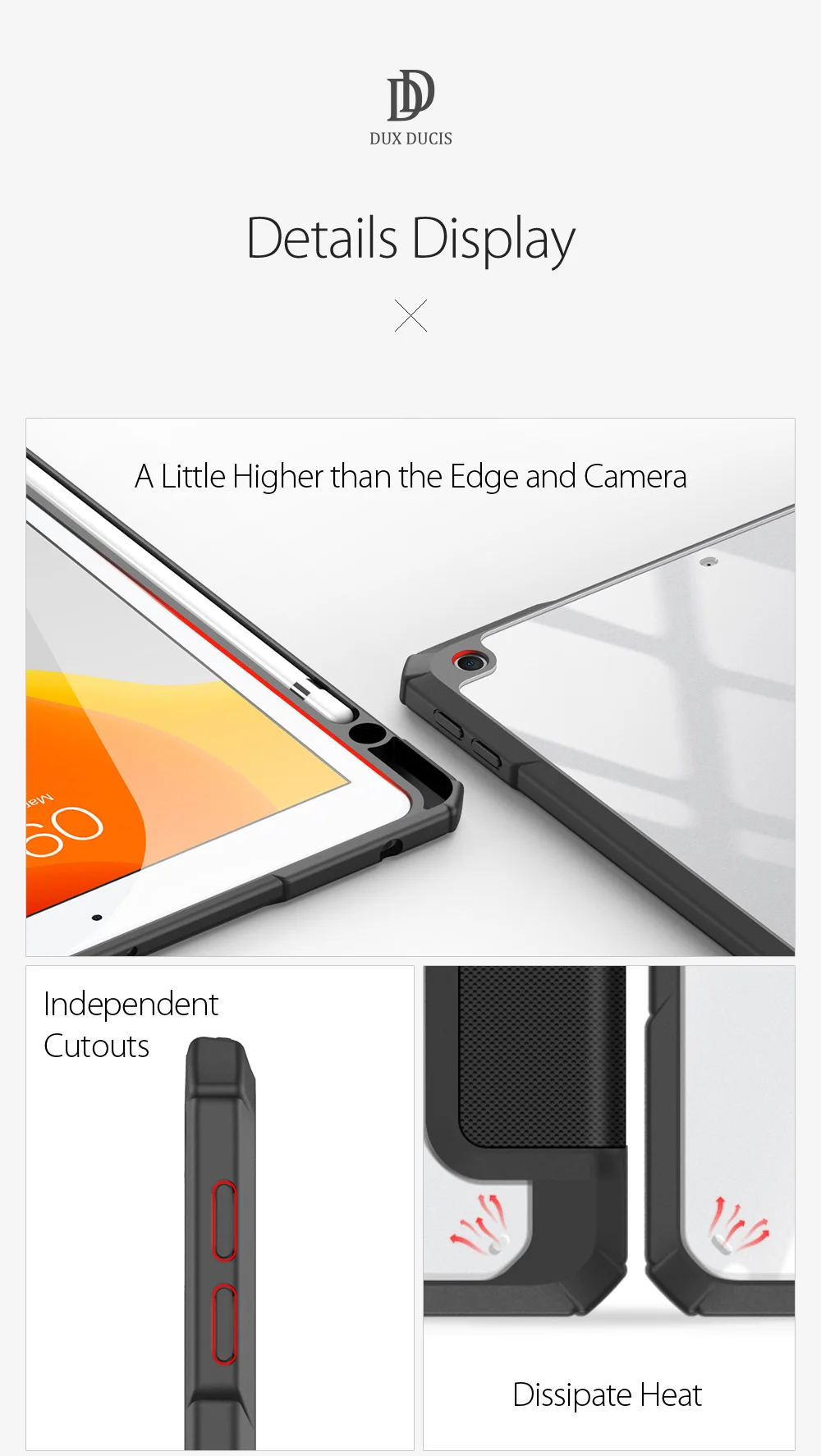 DUX DUCIS TOBY Series Business Style Leather Tablet Case Tri-fold Stand Cover for iPad 10.2 (2021)/(2020)/(2019) - Black-Cellmalls