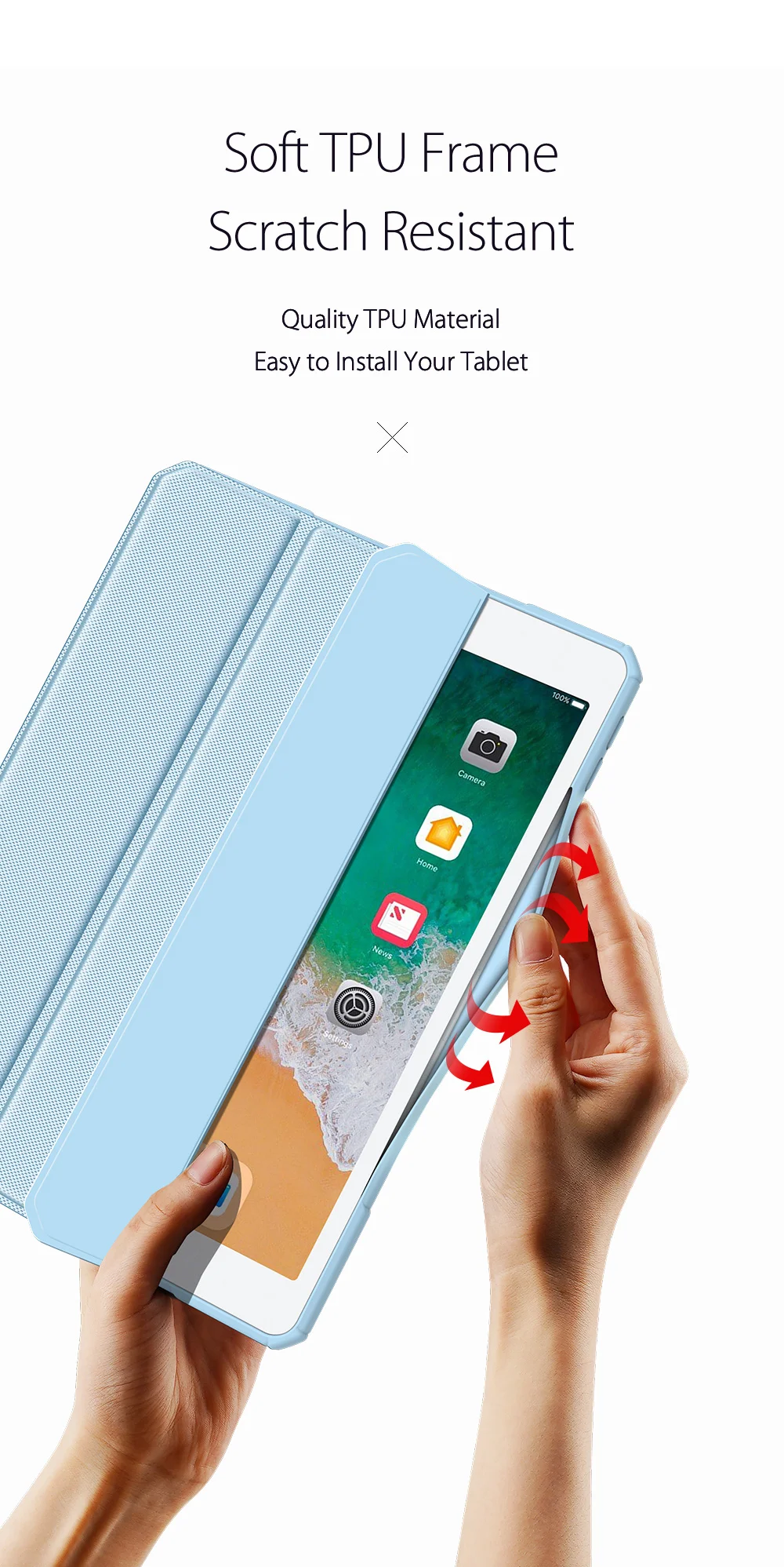 DUX DUCIS TOBY Series Tri-fold Leather Stand Tablet Case with Auto Sleep / Wake for iPad 9.7-inch (2017)/(2018) - Black-Cellmalls