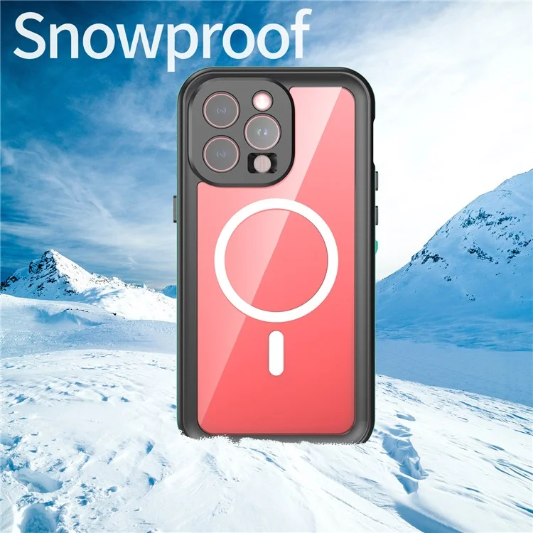 REDPEPPER Dot+ Series For iPhone 15 Pro Max Phone Case Compatible with MagSafe IP68 Waterproof Clear Phone Cover - Blue-Cellmalls