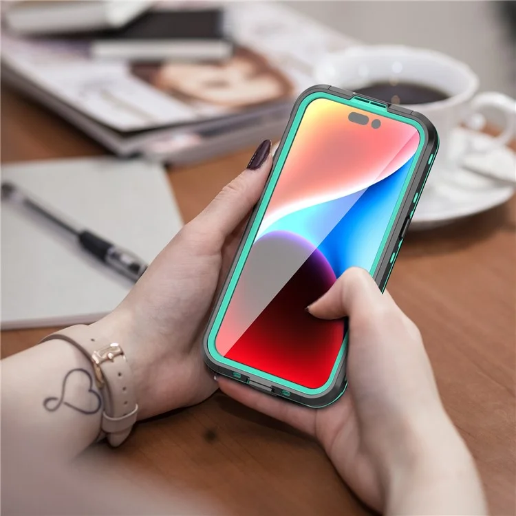 REDPEPPER Dot+ Series For iPhone 15 Pro Max Phone Case Compatible with MagSafe IP68 Waterproof Clear Phone Cover - Blue-Cellmalls