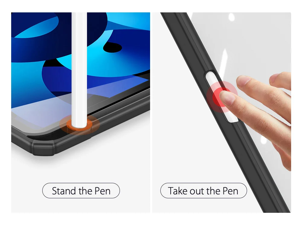 DUX DUCIS TOBY Series Leather Tri-Fold Cover Stand Case for iPad Air 11 (2025) / (2024) / Air (2020) / Air (2022) - Black-Cellmalls