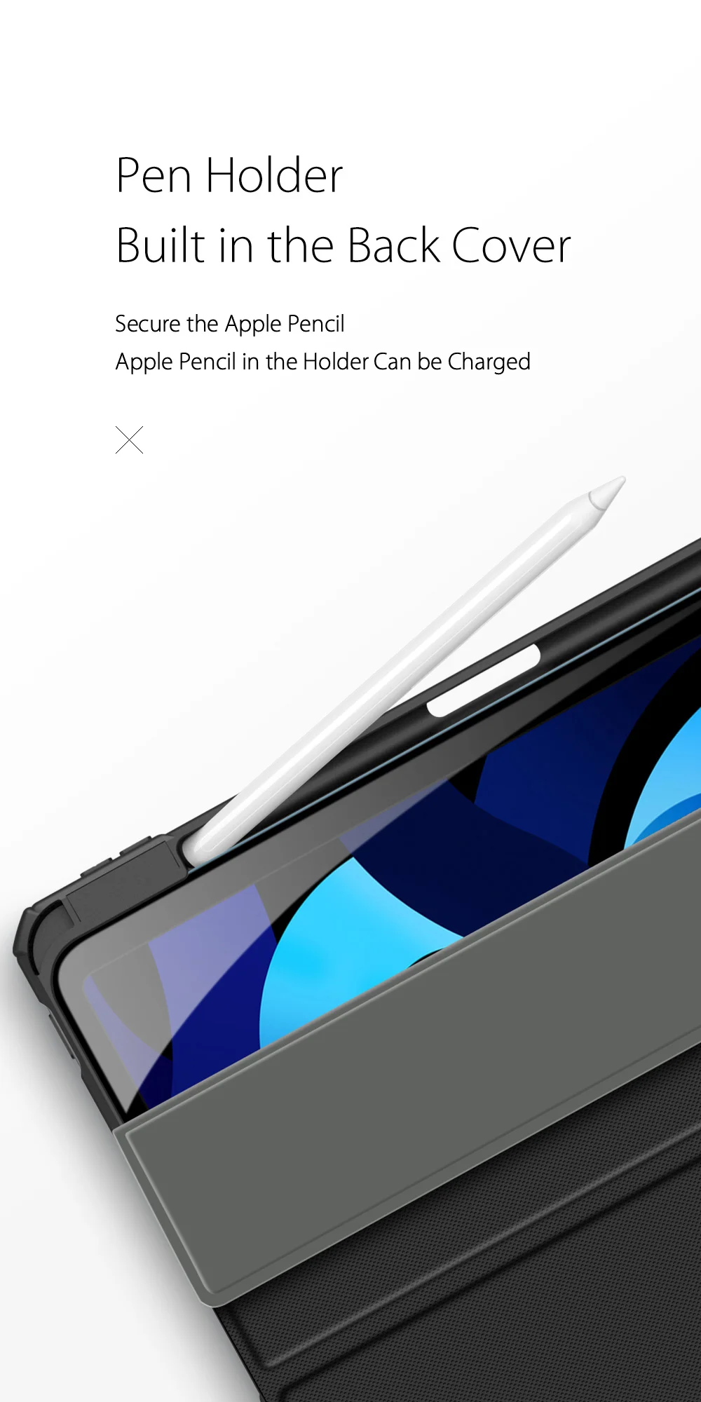 DUX DUCIS TOBY Series Leather Tri-Fold Cover Stand Case for iPad Air 11 (2025) / (2024) / Air (2020) / Air (2022) - Black-Cellmalls