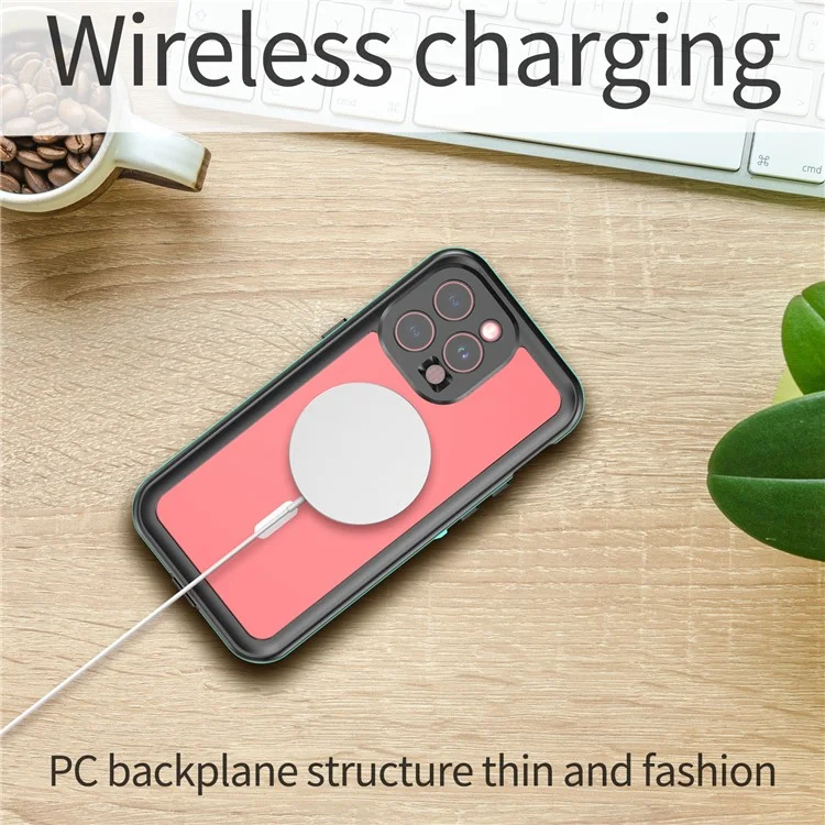 REDPEPPER Dot+ Series For iPhone 15 Pro Max Phone Case Compatible with MagSafe IP68 Waterproof Clear Phone Cover - Blue-Cellmalls