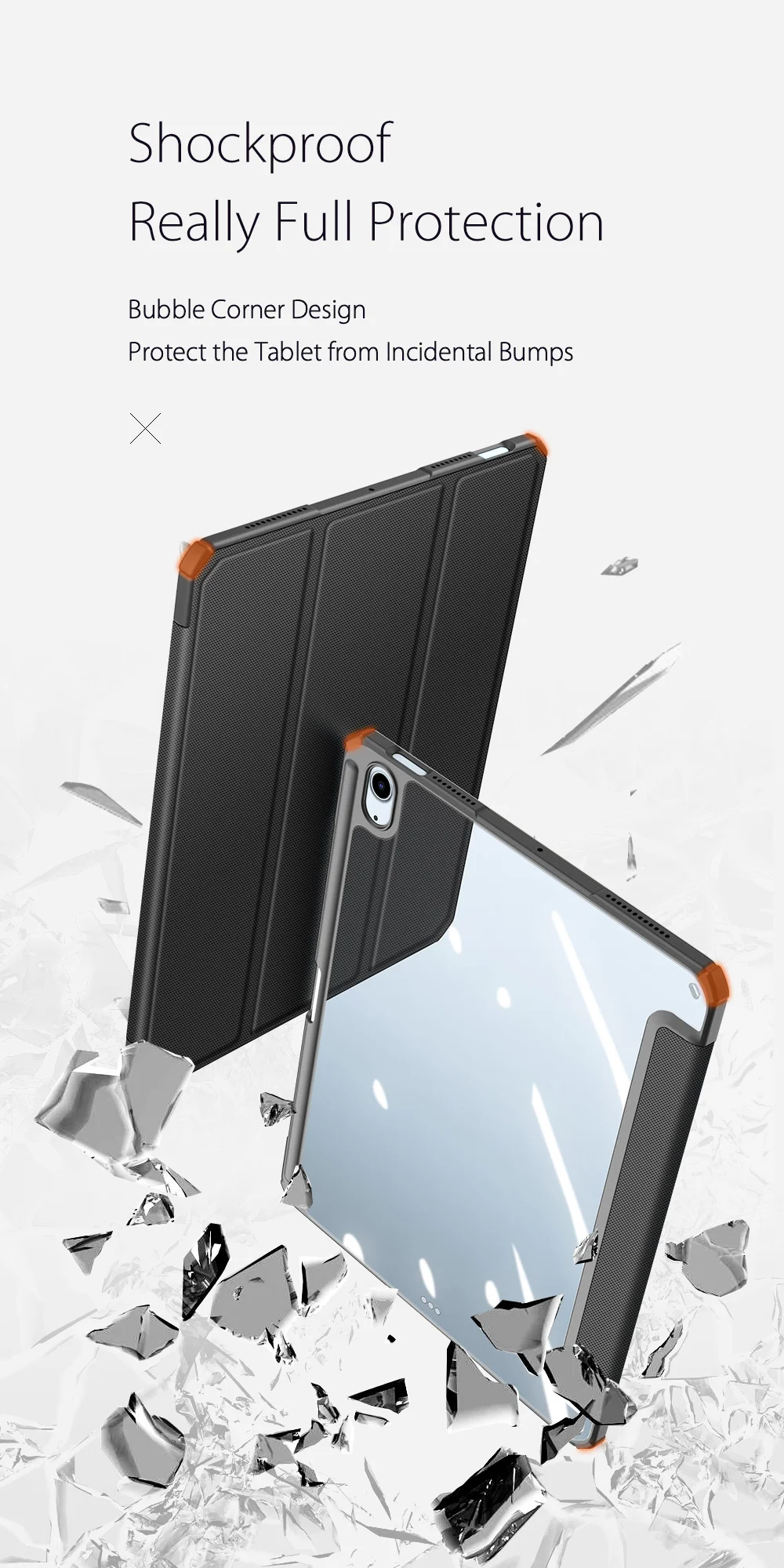 DUX DUCIS TOBY Series Leather Tri-Fold Cover Stand Case for iPad Air 11 (2025) / (2024) / Air (2020) / Air (2022) - Black-Cellmalls