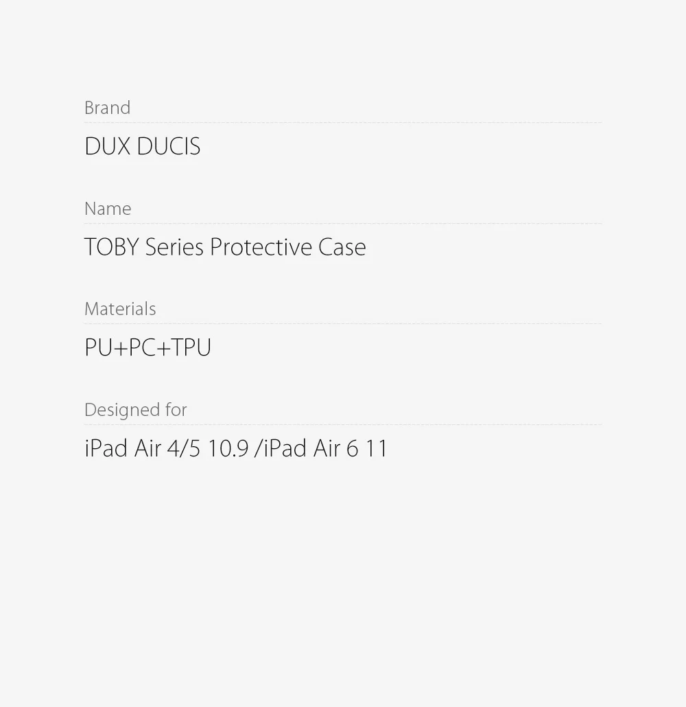 DUX DUCIS TOBY Series Leather Tri-Fold Cover Stand Case for iPad Air 11 (2025) / (2024) / Air (2020) / Air (2022) - Black-Cellmalls