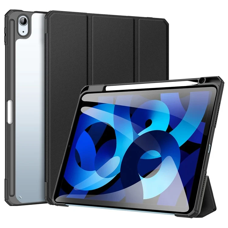DUX DUCIS TOBY Series Leather Tri-Fold Cover Stand Case for iPad Air 11 (2025) / (2024) / Air (2020) / Air (2022) - Black-Cellmalls