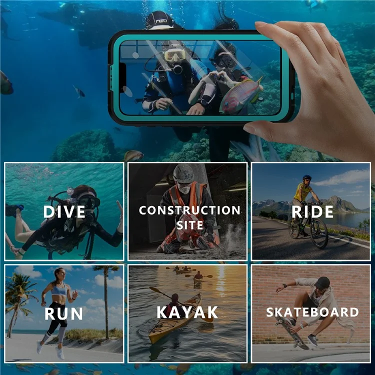 REDPEPPER Dot+ Series For iPhone 16e Phone Case Compatible with MagSafe IP68 Waterproof Clear Phone Cover - Blue-Cellmalls