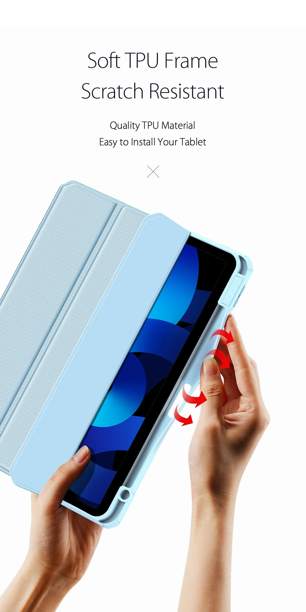 DUX DUCIS TOBY Series Leather Tri-Fold Cover Stand Case for iPad Air 11 (2025) / (2024) / Air (2020) / Air (2022) - Black-Cellmalls