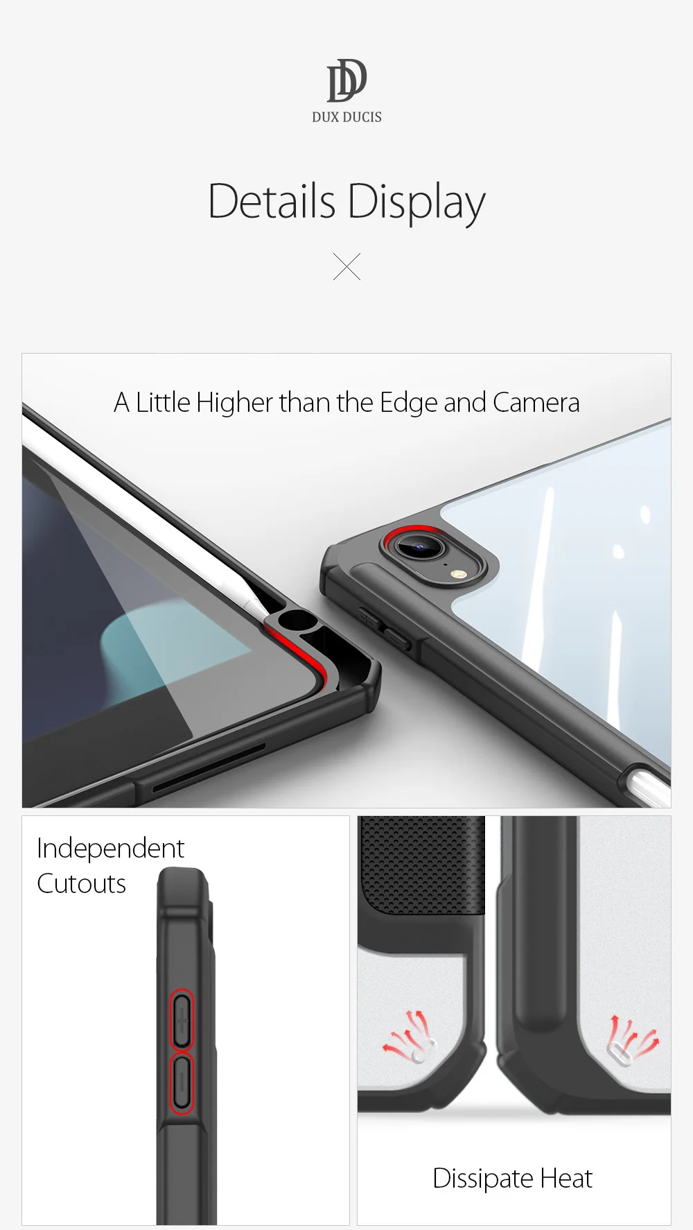 DUX DUCIS TOBY Series For Apple iPad (2025) / 10.9 (2022) TPU+PC+Leather Case Three-Fold Stand Tablet Cover with Pen Slot - Black-Cellmalls