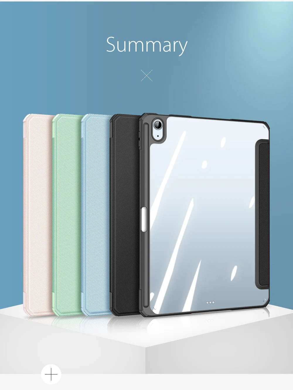 DUX DUCIS TOBY Series Leather Tri-Fold Cover Stand Case for iPad Air 11 (2025) / (2024) / Air (2020) / Air (2022) - Black-Cellmalls