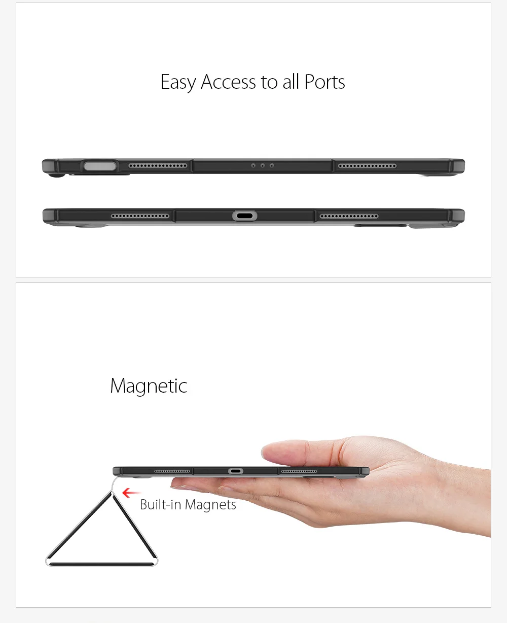 DUX DUCIS TOBY Series For iPad Air 13 (2025) / (2024) / Pro 12.9 (2018) / (2020) / (2021) / (2022) Case Leather Tri-Fold Stand Cover - Black-Cellmalls