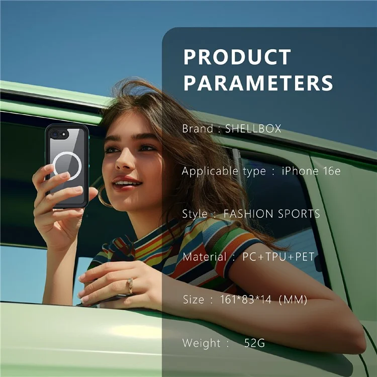 REDPEPPER Dot+ Series For iPhone 16e Phone Case Compatible with MagSafe IP68 Waterproof Clear Phone Cover - Blue-Cellmalls