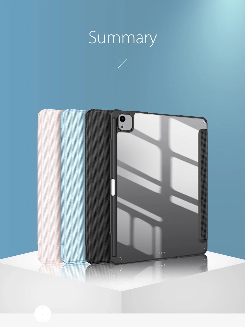 DUX DUCIS TOBY Series For iPad Air 13 (2025) / (2024) / Pro 12.9 (2018) / (2020) / (2021) / (2022) Case Leather Tri-Fold Stand Cover - Black-Cellmalls