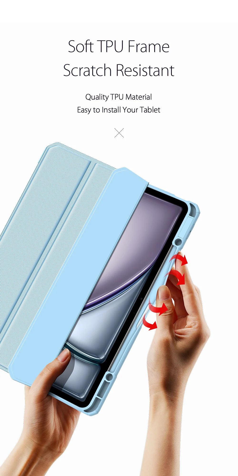 DUX DUCIS TOBY Series For iPad Air 13 (2025) / (2024) / Pro 12.9 (2018) / (2020) / (2021) / (2022) Case Leather Tri-Fold Stand Cover - Black-Cellmalls