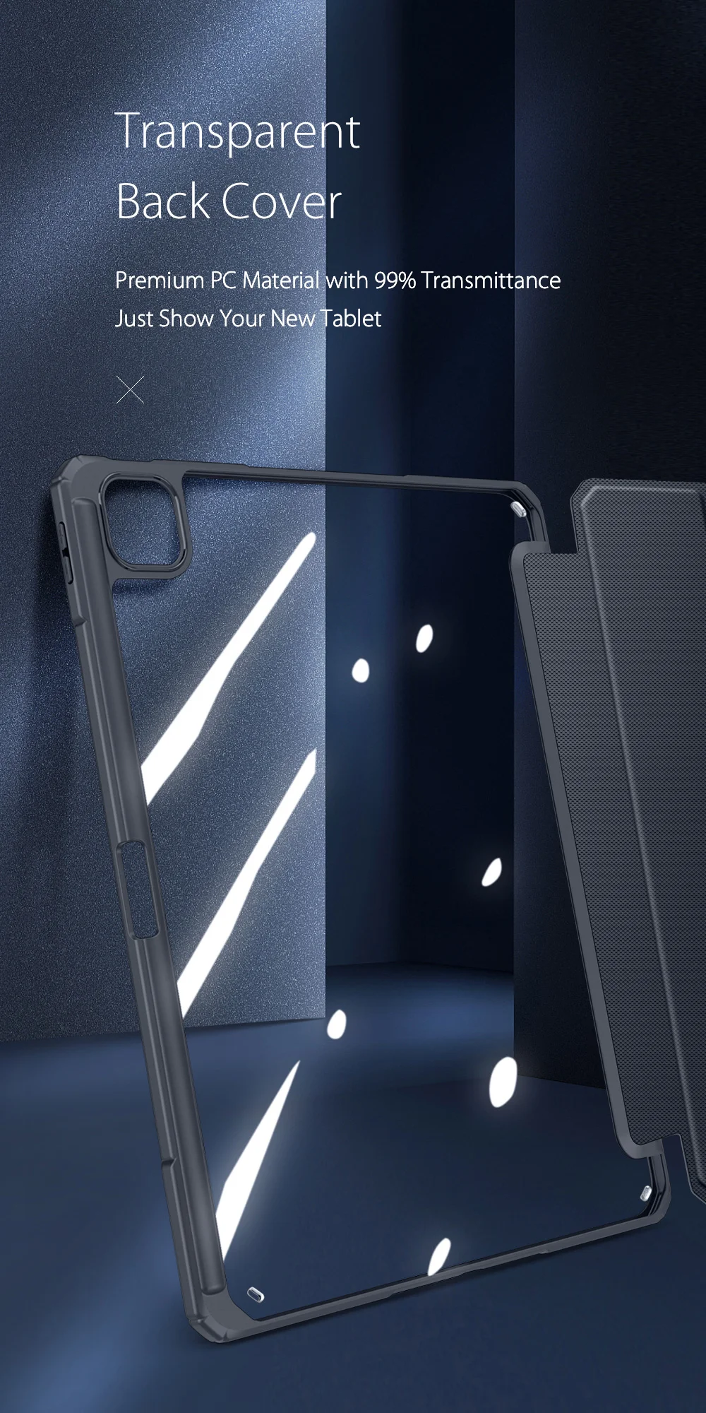 DUX DUCIS TOBY Series For iPad Air 13 (2025) / (2024) / Pro 12.9 (2018) / (2020) / (2021) / (2022) Case Leather Tri-Fold Stand Cover - Black-Cellmalls