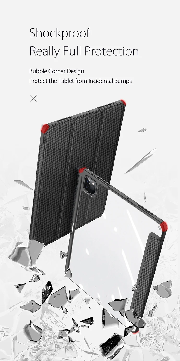 DUX DUCIS TOBY Series Tri-fold Stand Leather Smart Tablet Protective Case Cover for iPad Pro 11 (2022) / (2021) / (2020) / (2018) - Black-Cellmalls