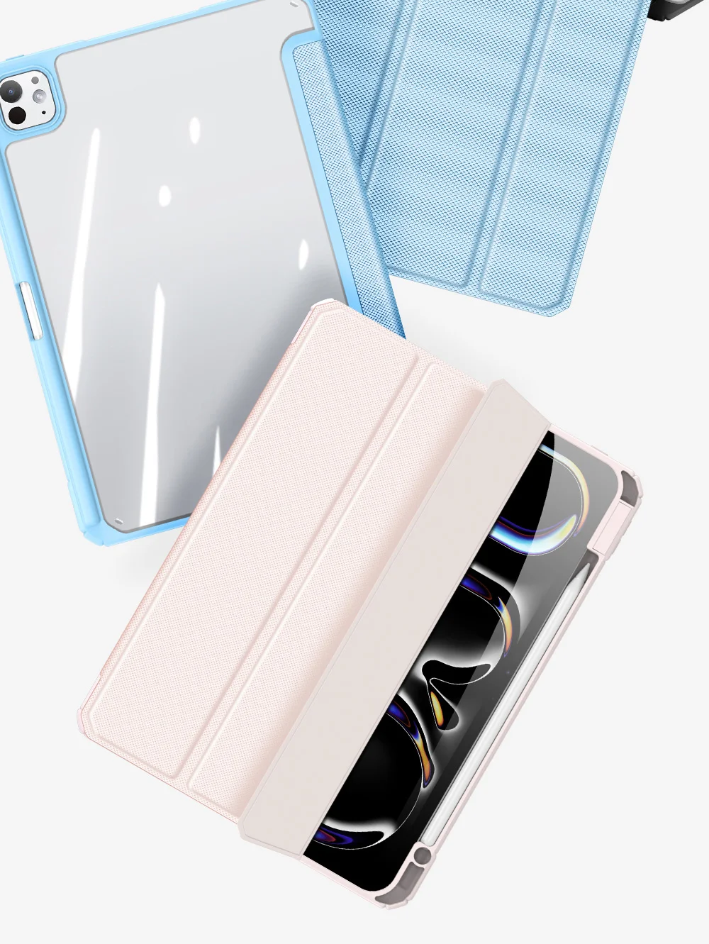 DUX DUCIS TOBY Series For iPad Pro 11 (2024) Case PU Leather Business Tri-fold Stand Tablet Cover with Pen Holder - Black-Cellmalls