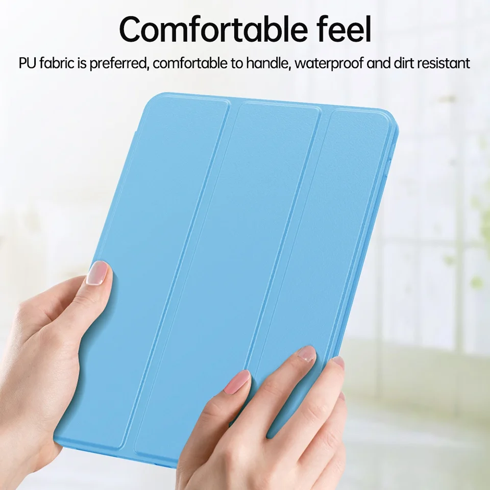 For iPad (2025) / 10.9 (2022) Trifold Stand Tablet Case Auto Wake / Sleep PU Leather Soft TPU Magnetic Shockproof Cover - Green-Cellmalls