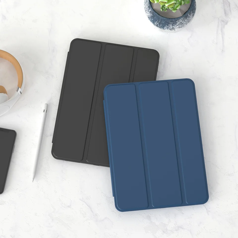 For iPad (2025) / 10.9 (2022) Trifold Stand Tablet Case Auto Wake / Sleep PU Leather Soft TPU Magnetic Shockproof Cover - Green-Cellmalls