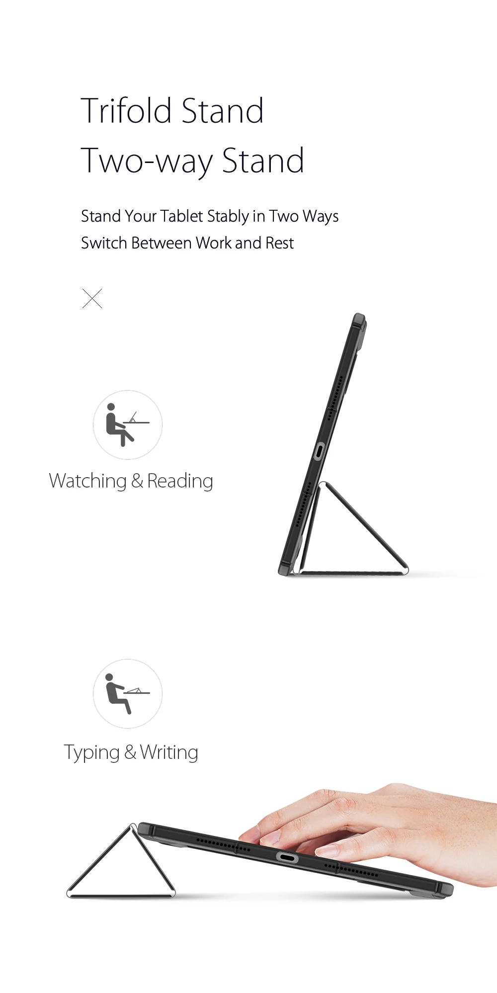 DUX DUCIS TOBY Series For iPad Pro 11 (2024) Case PU Leather Business Tri-fold Stand Tablet Cover with Pen Holder - Black-Cellmalls