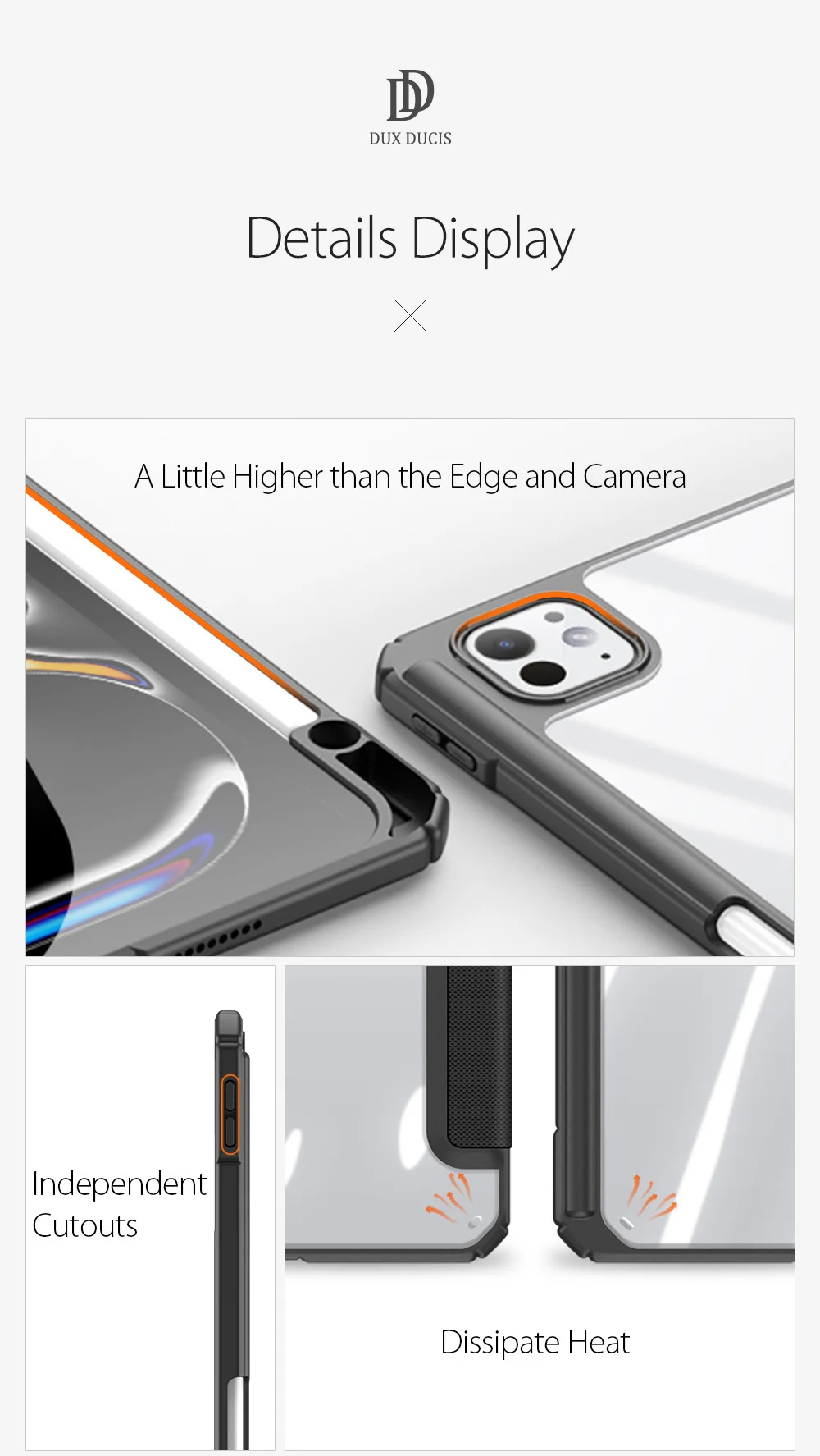 DUX DUCIS TOBY Series For iPad Pro 11 (2024) Case PU Leather Business Tri-fold Stand Tablet Cover with Pen Holder - Black-Cellmalls