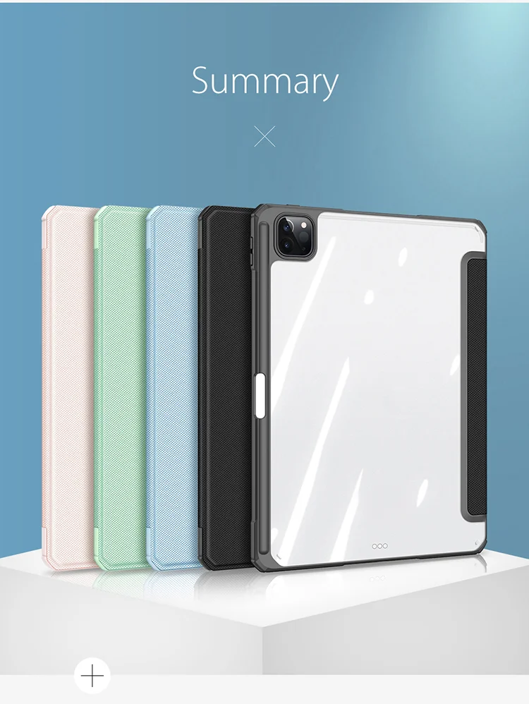 DUX DUCIS TOBY Series Tri-fold Stand Leather Smart Tablet Protective Case Cover for iPad Pro 11 (2022) / (2021) / (2020) / (2018) - Black-Cellmalls