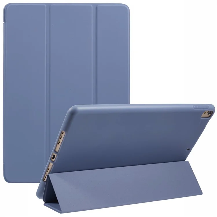 For iPad 10.2 (2021) / (2019) / (2020) / Pro 10.5-inch (2017) Case Tri-Fold Stand PU Leather + TPU Tablet Cover - Dark Blue-Cellmalls